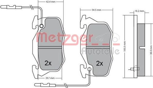 Metzger 1170309 - Brake Pad Set, disc brake autospares.lv