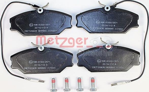 Metzger 1170301 - Brake Pad Set, disc brake autospares.lv