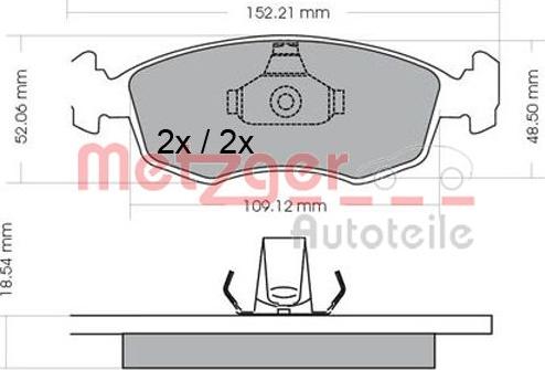 Metzger 1170308 - Brake Pad Set, disc brake autospares.lv