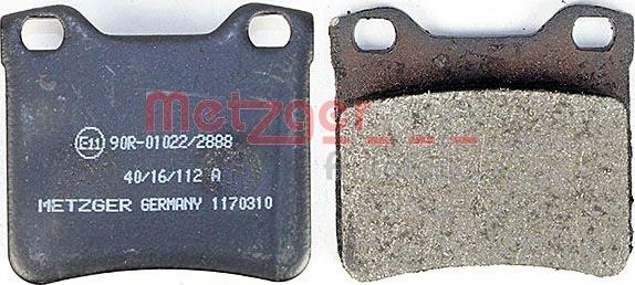 Metzger 1170310 - Brake Pad Set, disc brake autospares.lv