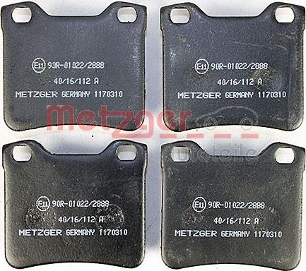 Metzger 1170310 - Brake Pad Set, disc brake autospares.lv