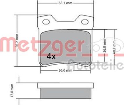 Metzger 1170310 - Brake Pad Set, disc brake autospares.lv