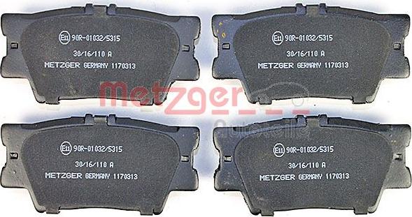 Metzger 1170313 - Brake Pad Set, disc brake autospares.lv