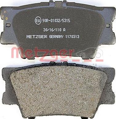 Metzger 1170313 - Brake Pad Set, disc brake autospares.lv