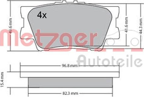 Metzger 1170313 - Brake Pad Set, disc brake autospares.lv