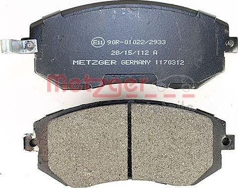 Metzger 1170312 - Brake Pad Set, disc brake autospares.lv