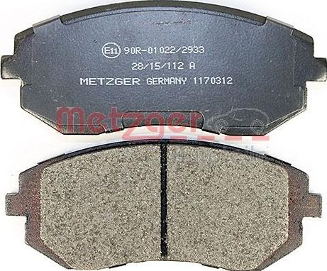 Metzger 1170312 - Brake Pad Set, disc brake autospares.lv
