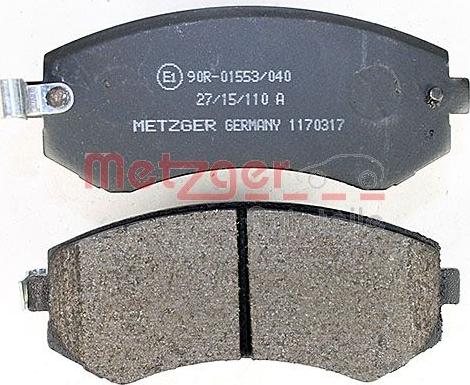 Metzger 1170317 - Brake Pad Set, disc brake autospares.lv