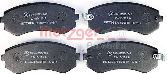 Metzger 1170317 - Brake Pad Set, disc brake autospares.lv