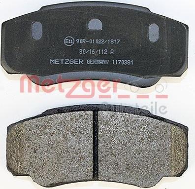 Metzger 1170381 - Brake Pad Set, disc brake autospares.lv