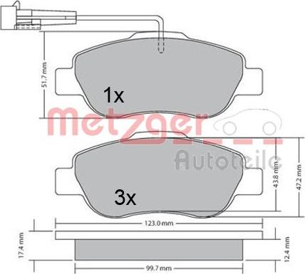 Metzger 1170382 - Brake Pad Set, disc brake autospares.lv