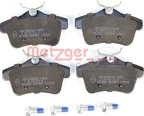 Metzger 1170335 - Brake Pad Set, disc brake autospares.lv