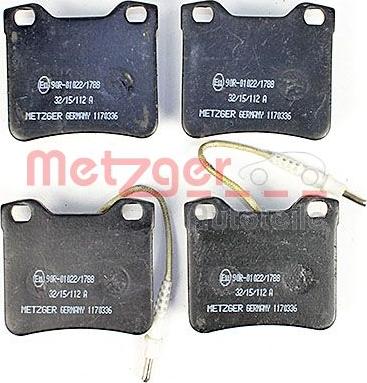 Metzger 1170336 - Brake Pad Set, disc brake autospares.lv