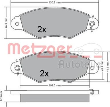 Metzger 1170330 - Brake Pad Set, disc brake autospares.lv