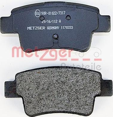 Metzger 1170333 - Brake Pad Set, disc brake autospares.lv