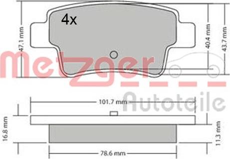 Metzger 1170333 - Brake Pad Set, disc brake autospares.lv