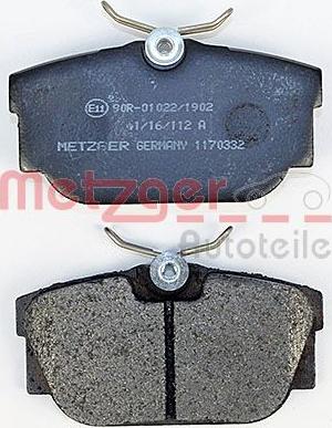 Metzger 1170332 - Brake Pad Set, disc brake autospares.lv