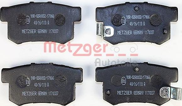 Metzger 1170337 - Brake Pad Set, disc brake autospares.lv