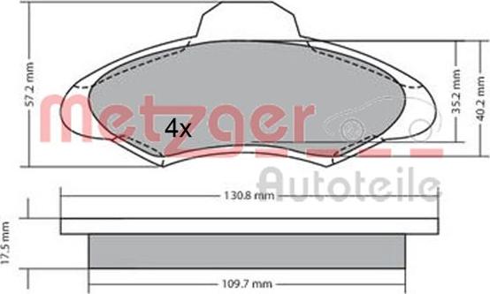 Metzger 1170329 - Brake Pad Set, disc brake autospares.lv