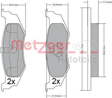 Metzger 1170320 - Brake Pad Set, disc brake autospares.lv