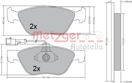 Metzger 1170321 - Brake Pad Set, disc brake autospares.lv