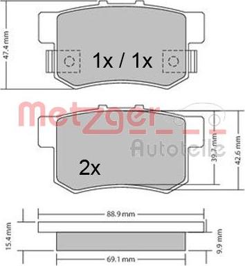 Metzger 1170328 - Brake Pad Set, disc brake autospares.lv