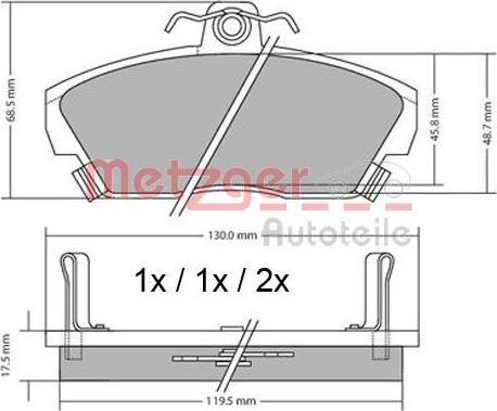 Metzger 1170372 - Brake Pad Set, disc brake autospares.lv