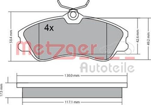 Metzger 1170377 - Brake Pad Set, disc brake autospares.lv