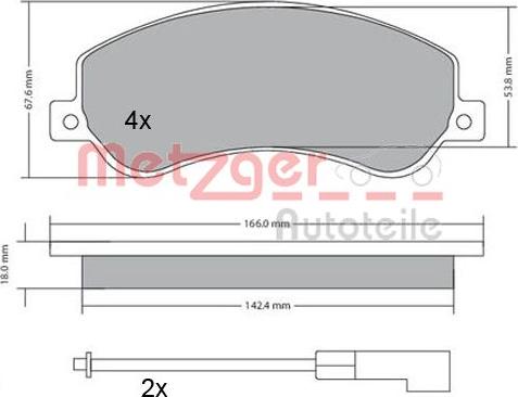 Metzger 1170290 - Brake Pad Set, disc brake autospares.lv