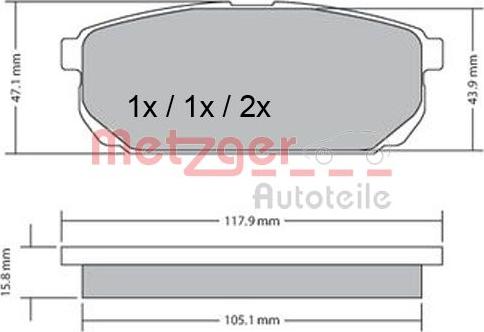 Metzger 1170298 - Brake Pad Set, disc brake autospares.lv