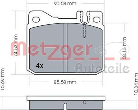 Metzger 1170244 - Brake Pad Set, disc brake autospares.lv