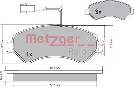 Metzger 1170248 - Brake Pad Set, disc brake autospares.lv