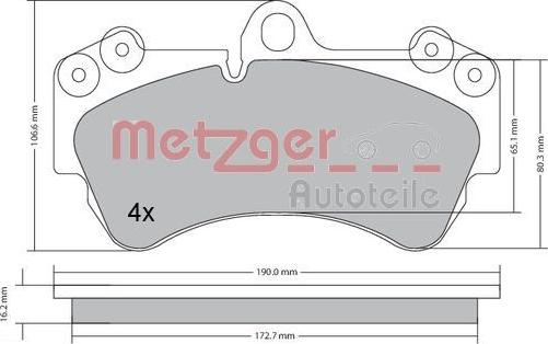Metzger 1170242 - Brake Pad Set, disc brake autospares.lv