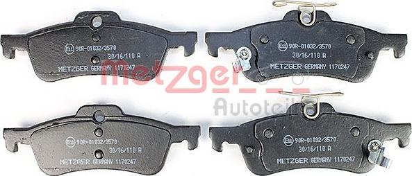 Metzger 1170247 - Brake Pad Set, disc brake autospares.lv