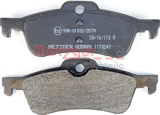 Metzger 1170247 - Brake Pad Set, disc brake autospares.lv