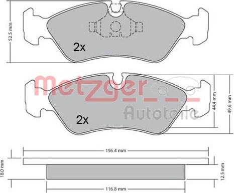 Metzger 1170252 - Brake Pad Set, disc brake autospares.lv