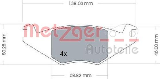 Metzger 1170257 - Brake Pad Set, disc brake autospares.lv