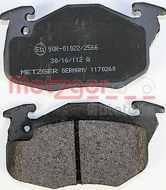 Metzger 1170260 - Brake Pad Set, disc brake autospares.lv