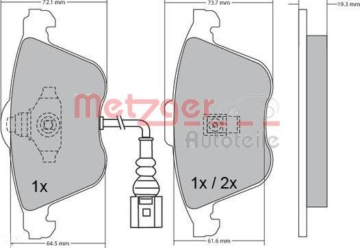 Metzger 1170263 - Brake Pad Set, disc brake autospares.lv