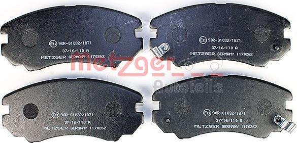 Metzger 1170262 - Brake Pad Set, disc brake autospares.lv