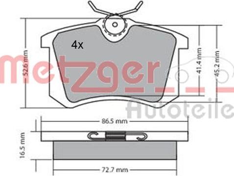 Metzger 1170207 - Brake Pad Set, disc brake autospares.lv