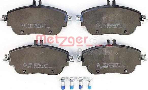 Metzger 1170215 - Brake Pad Set, disc brake autospares.lv