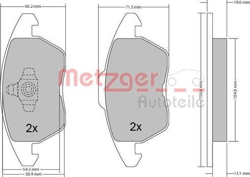 Metzger 1170211 - Brake Pad Set, disc brake autospares.lv