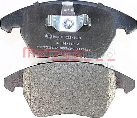 Metzger 1170211 - Brake Pad Set, disc brake autospares.lv