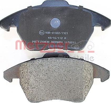 Metzger 1170211 - Brake Pad Set, disc brake autospares.lv