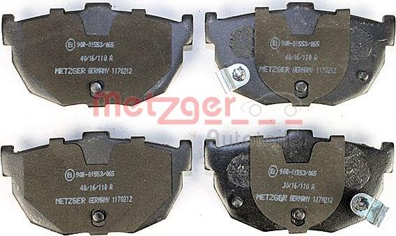 Metzger 1170212 - Brake Pad Set, disc brake autospares.lv