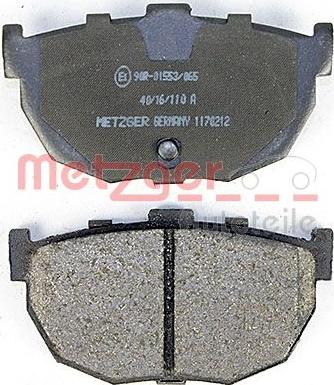 Metzger 1170212 - Brake Pad Set, disc brake autospares.lv