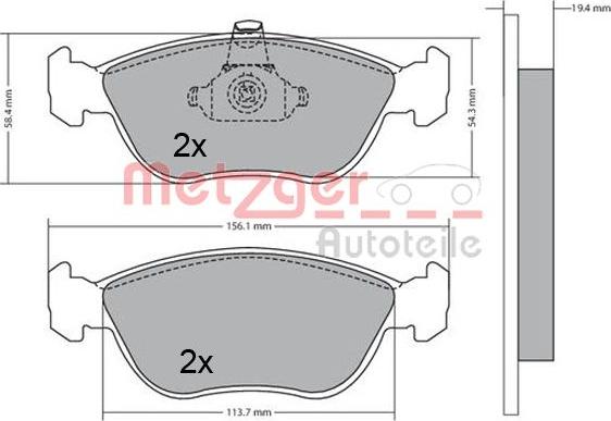 Metzger 1170282 - Brake Pad Set, disc brake autospares.lv