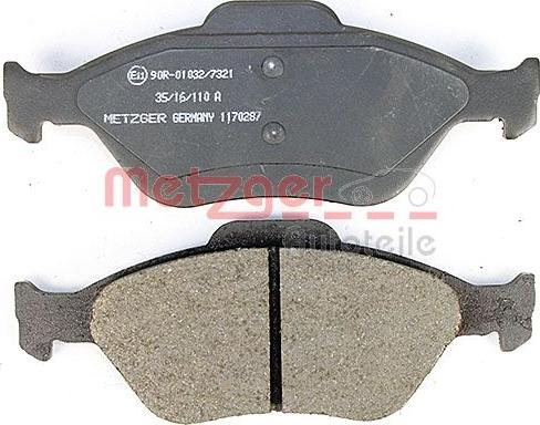 Metzger 1170287 - Brake Pad Set, disc brake autospares.lv