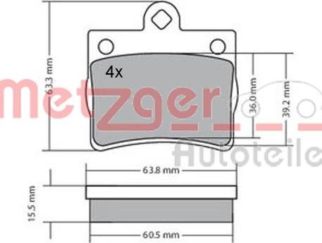 Metzger 1170239 - Brake Pad Set, disc brake autospares.lv